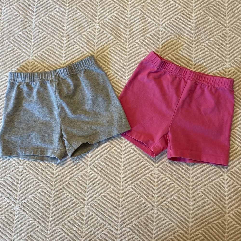 Hanna Andersson Girls Tumble Shorts TWO pairs Knit Shorts size 6-7 or 120 cm